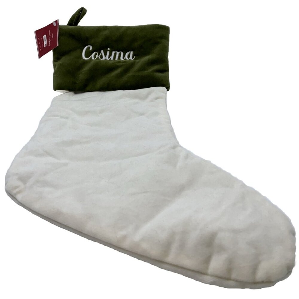 Pottery Barn Cosima Velvet Christmas Holiday Stocking Monogrammed Xmas 19 in